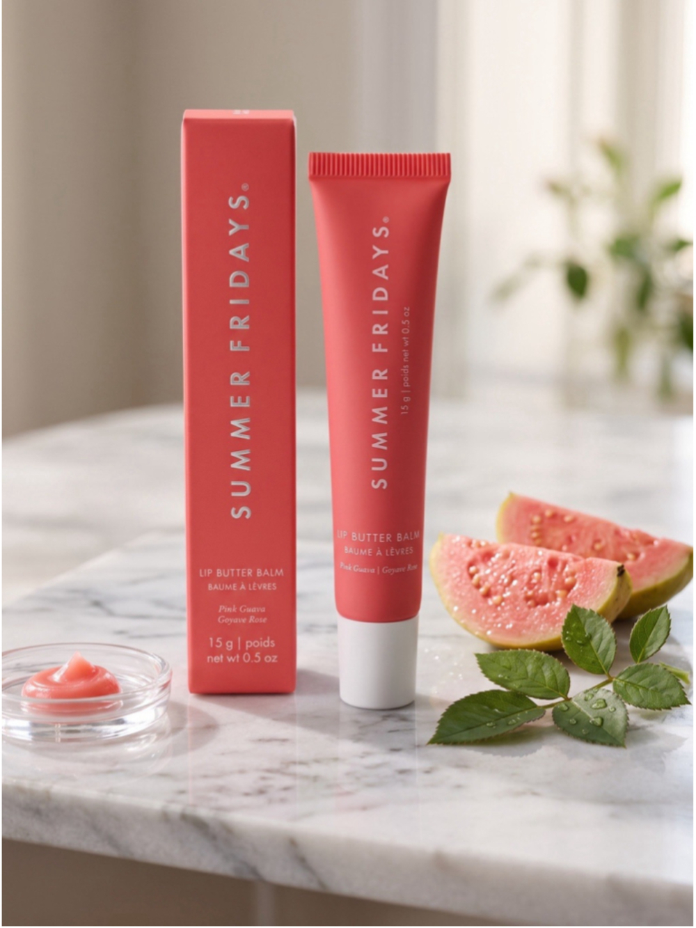 Summer Fridays Lip Butter Balm Pink Guava 0.5 oz 15g Vegan New in Box